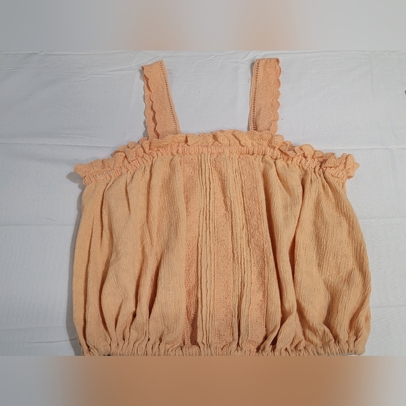 Free People Because Of You Blousen Tank Top Cotton/linen Blend Size Large - Picture 9 of 11